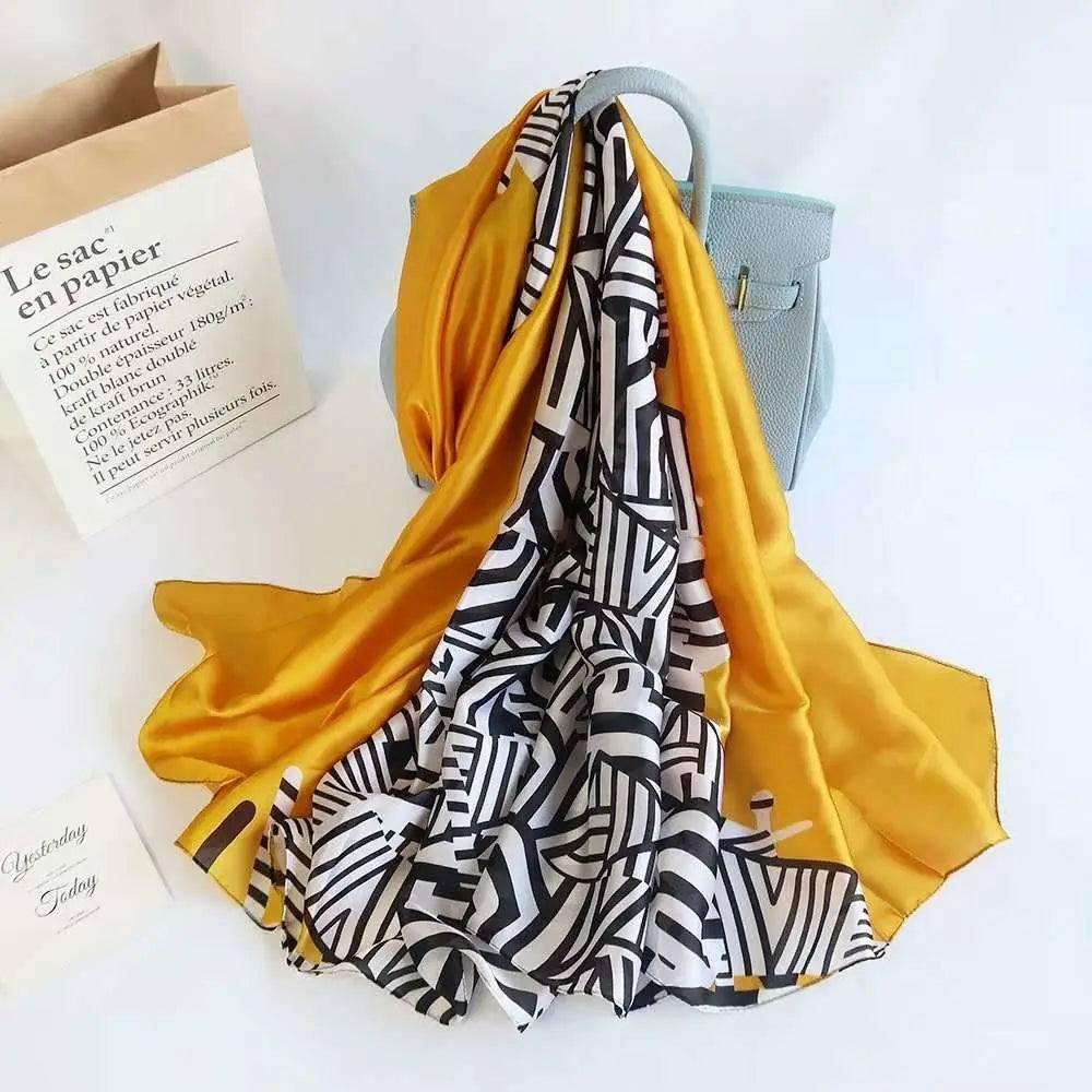 All-in-one Sunscreen Shawl Travel Silk Scarf Women's Beach-Color24-12