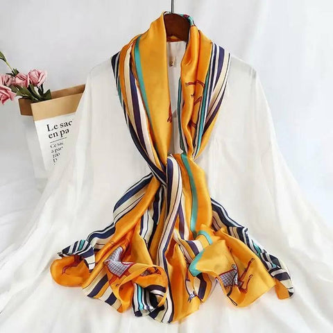 All-in-one Sunscreen Shawl Travel Silk Scarf Women's Beach-Color18-15