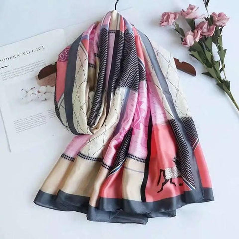 All-in-one Sunscreen Shawl Travel Silk Scarf Women's Beach-Color29-21
