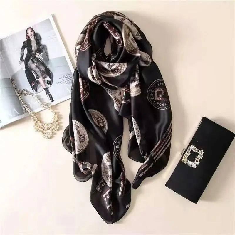 All-in-one Sunscreen Shawl Travel Silk Scarf Women's Beach-Color28-23