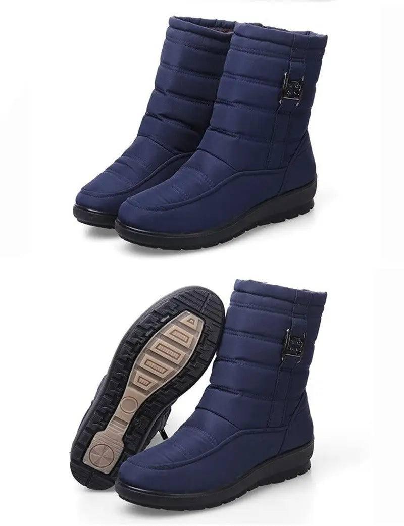 Antiskid Waterproof Women Fashion Boots-Blue-9