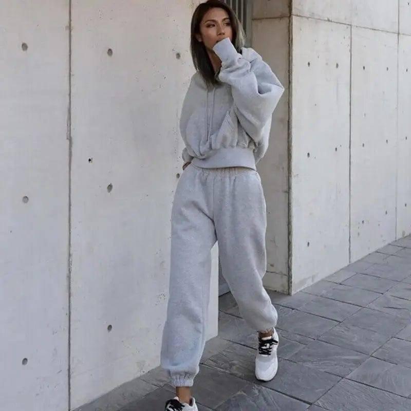 Autumn And Winter Women's Casual Hoodie Coat Sports Suit-7