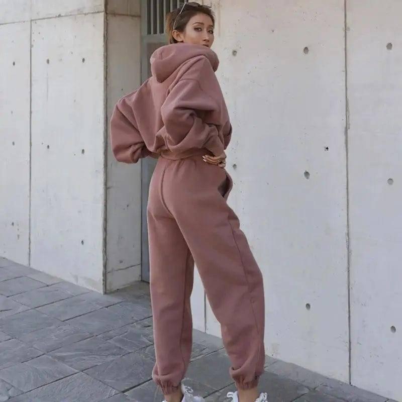 Autumn And Winter Women's Casual Hoodie Coat Sports Suit-8