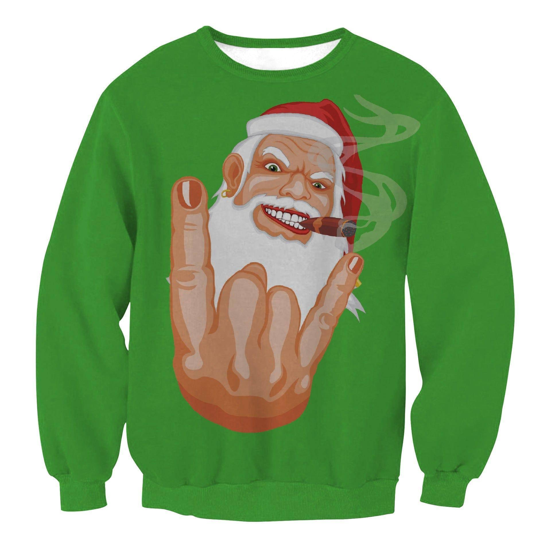 Autumn Winter Fashion Ugly Christmas Sweater Santa Elf Funny-S-24