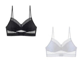 Backless Bra Invisible Bralette Thin Lace Wedding Bras Low-WhiteandBlack-2