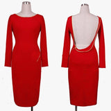 Backless evening dress-Red-5