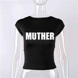 Backless Short Sleeve White Y2K Clothes Crop Top Women Aesth Black / S Ctop