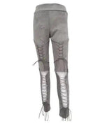 LOVEMI - Lovemi - Bandage trousers straps deerskin trousers autumn