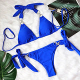 Bikini Crystal Diamond Swimsuit-Blue-6