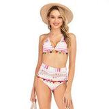 Bikini Rainbow Mesh Fringe Swimwear Women-PurpleTransverse-7