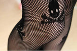 Black lace skull stockings-Black-7