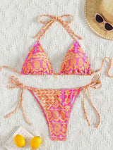 Boho Chic Beachwear Bikini Set-Pink-7