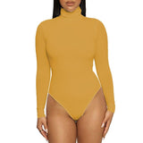 LOVEMI  Bodysuit S / Yellow Lovemi -  Base Base Women's Turtleneck Long Sleeve Slim Fit Jumpsuit