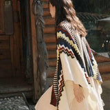 Bohemian Style Tassel Cape Knitted Warm Scarf-3