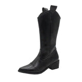 LOVEMI  Bottes Black / 8 Lovemi -  Retro Pointed Toe Thick Heel High Boots Women