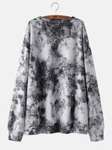 Butterfly Print Long-Sleeved Round Neck Bottoming Sweater-Gray-2