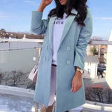 Candy color slim coat suit woman-Blue-2