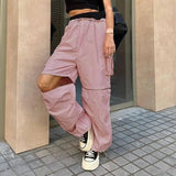 Cargo Pants For Women With Pockets Going Out Zipper Y2K-4