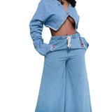 Casual Loose Denim Suit Two-piece Women's Clothing-2