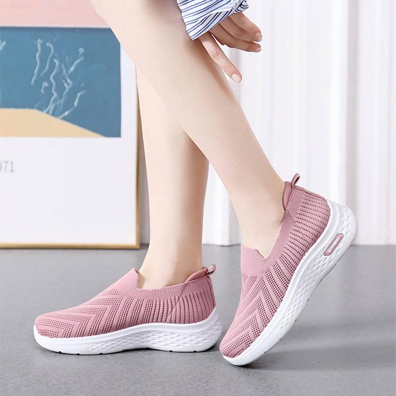 Casual Mesh Shoes Sock Slip On Flat Shoes For Women Sneakers-7