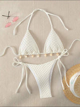 Chic Beaded Bikini Sets for Stylish Swimwear-Milky White-6