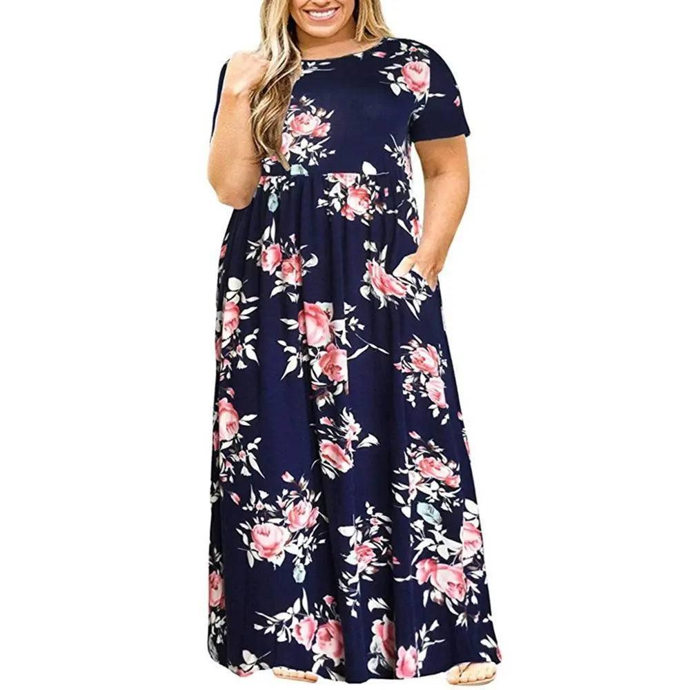 Chic Floral Maxi Dress for Summer Elegance-1