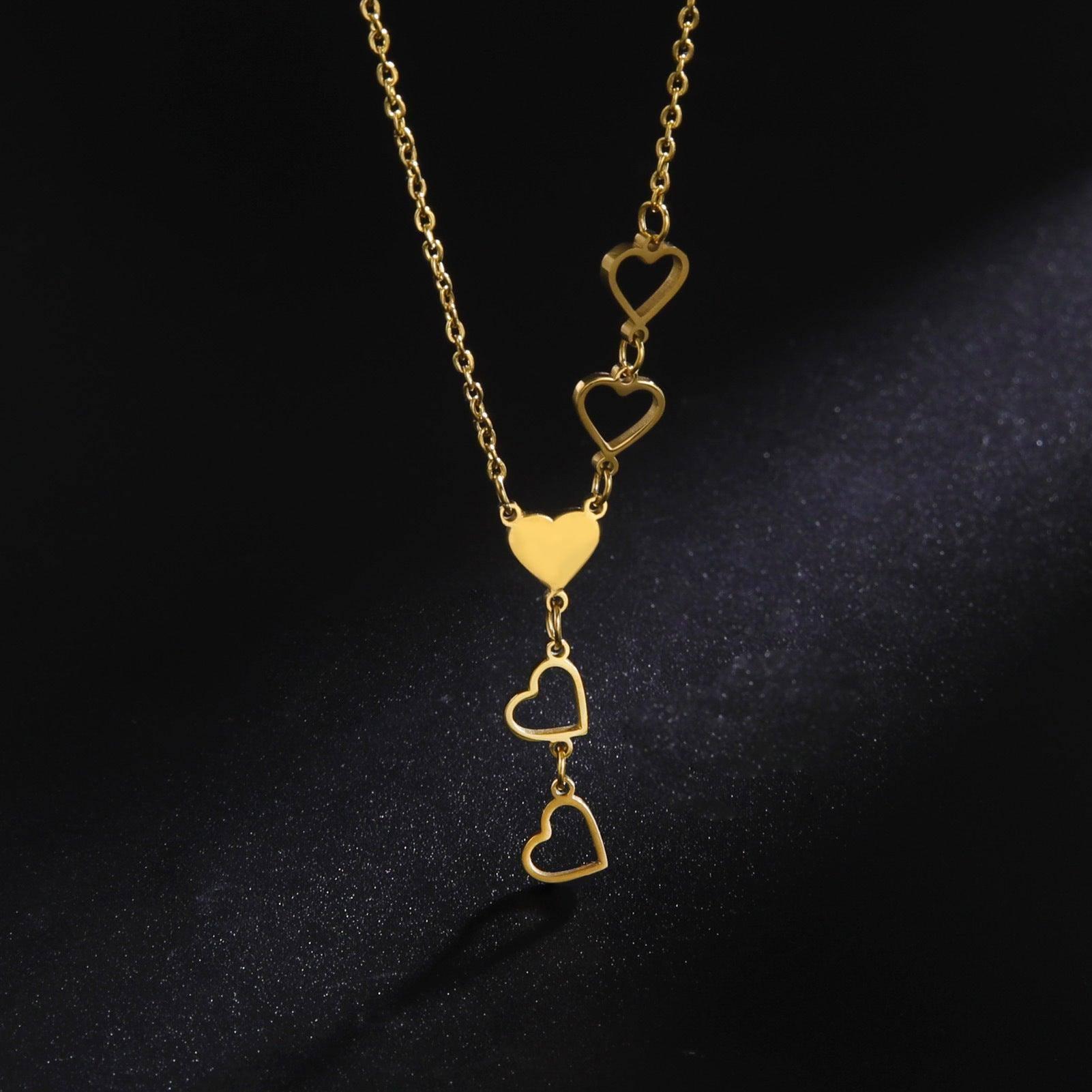 Chic Heart Chain Necklaces in Silver and Gold-2