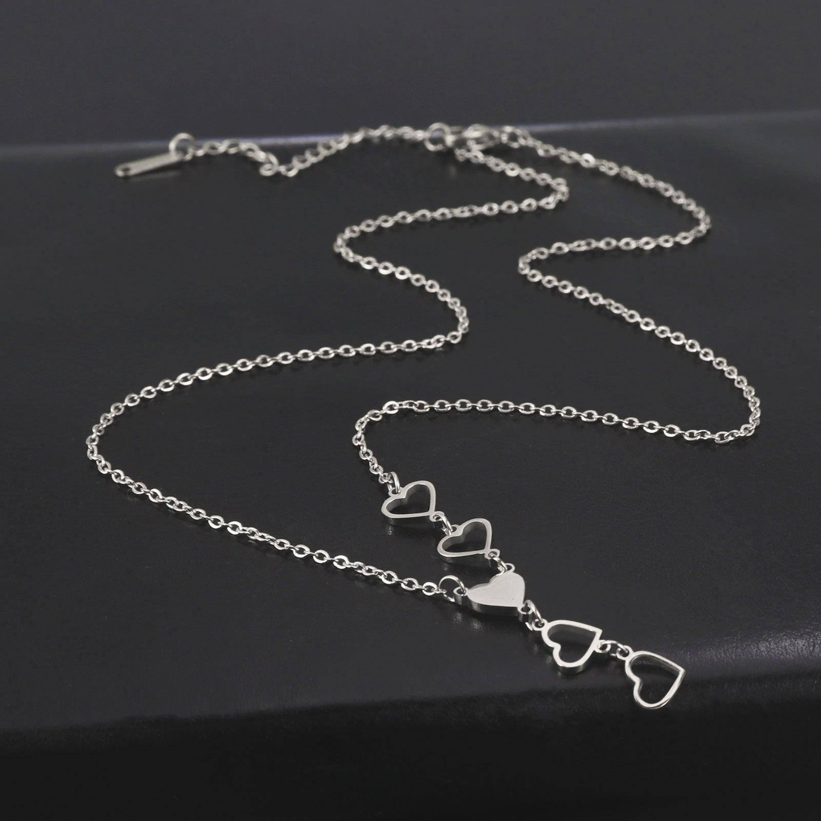 Chic Heart Chain Necklaces in Silver and Gold-6
