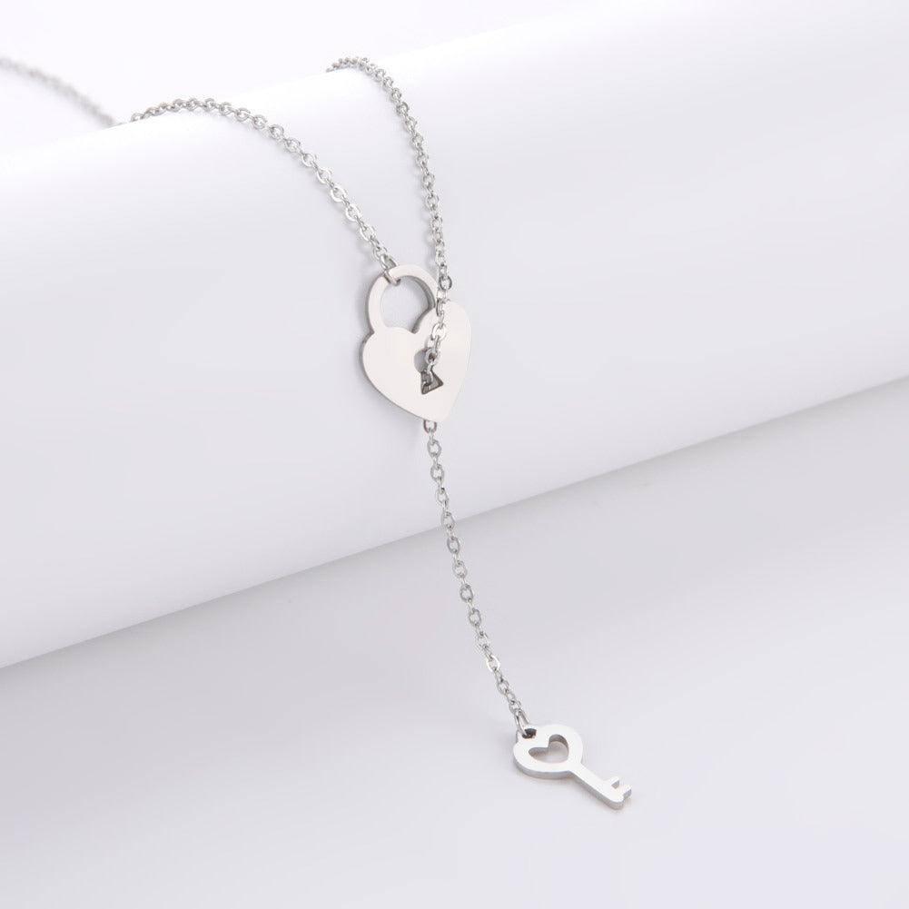 Chic Heart Chain Necklaces in Silver and Gold-C-8