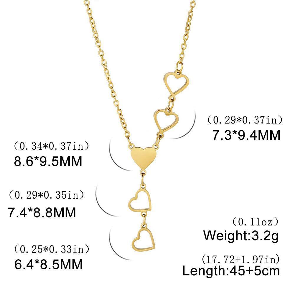Chic Heart Chain Necklaces in Silver and Gold-9