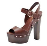 Chic Platform Heels for Trendy Urban Style-Coffee-4