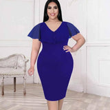 Chic Plus-Size Blue Dress for Every Occasion-Blue-2