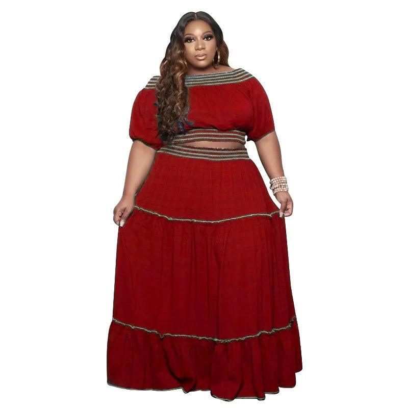Chic Plus Size Boho Maxi Dress Styles-Red-10