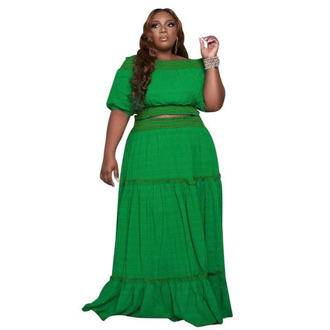 Chic Plus Size Boho Maxi Dress Styles-green-9