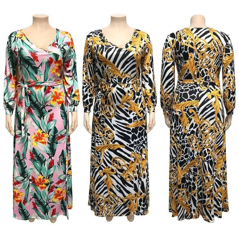 Chic Plus-Size Maxi Dress in Animal Print-5