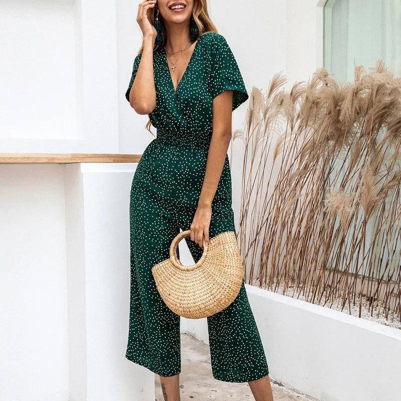Chic Polka Dot Jumpsuit | Trendy Summer Outfits-Green-5