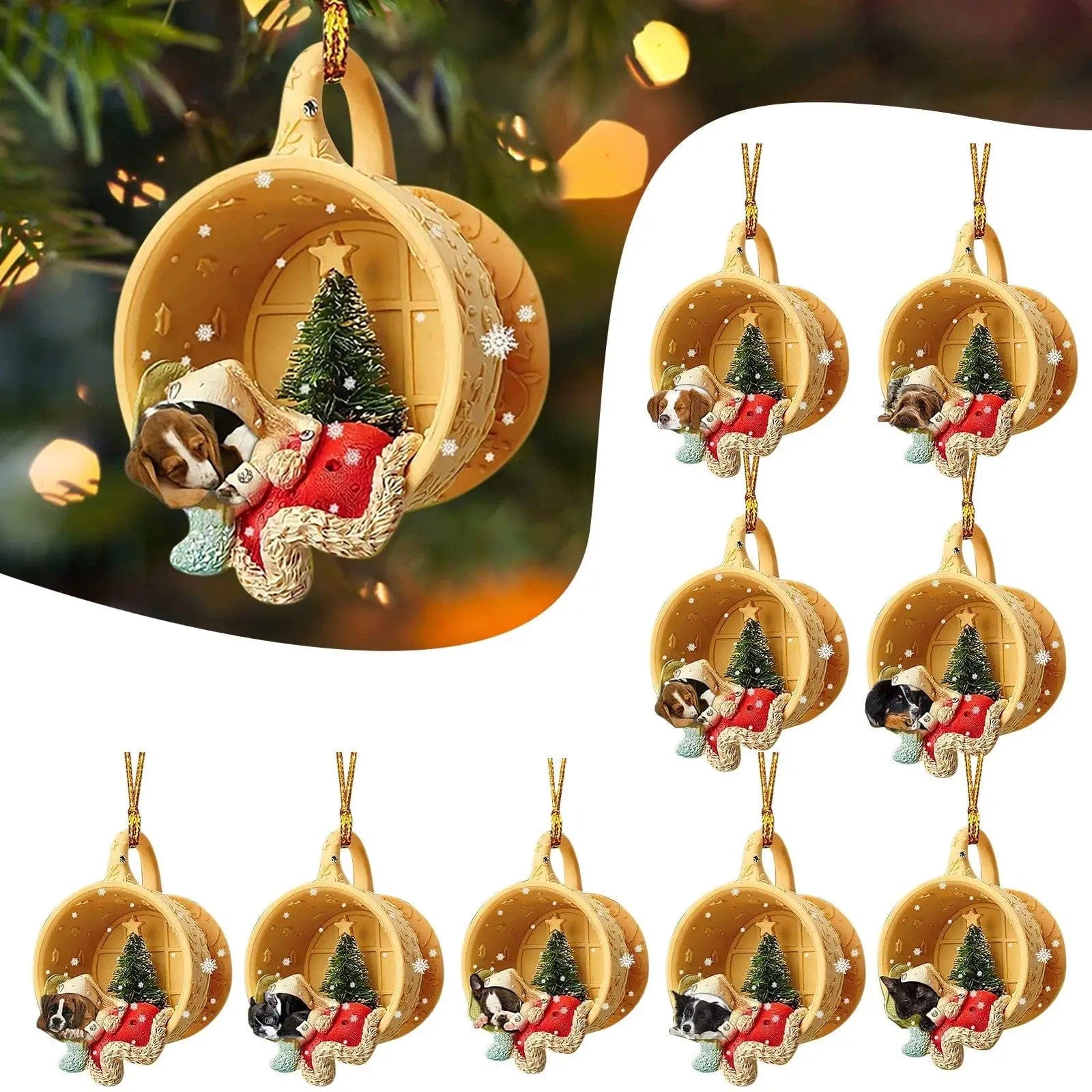 LOVEMI  Christmas Lovemi -  Home Acrylic Sausage Dog Hanging Decorations