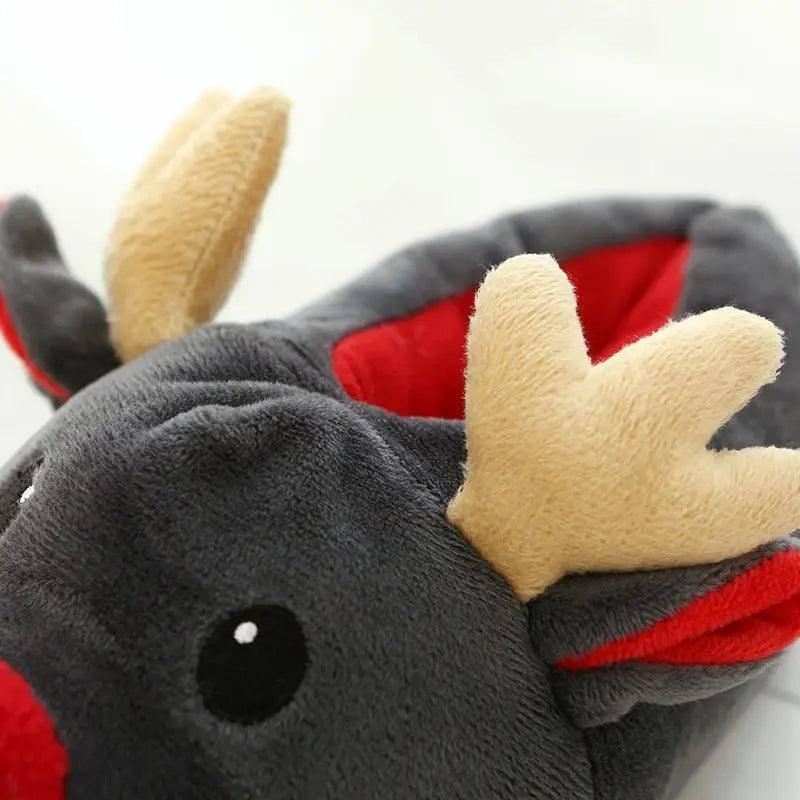 Christmas Shoes Cute Elk Home Slippers-4