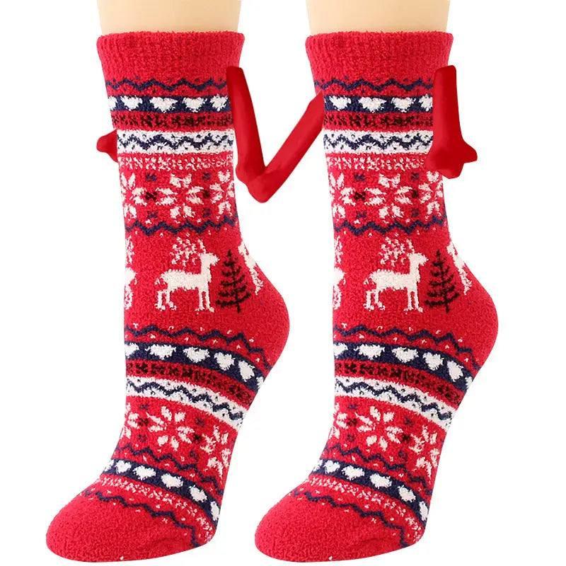 Christmas Supplies Coral Fleece Tube Socks Warm Slipper Bed-Figure 33-34
