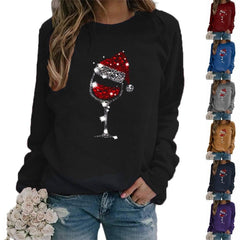 Clothing Christmas Women's Sweater Christmas Hat Red Wine-1