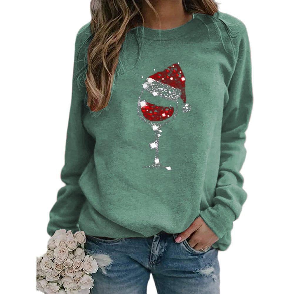 Clothing Christmas Women's Sweater Christmas Hat Red Wine-Green-7