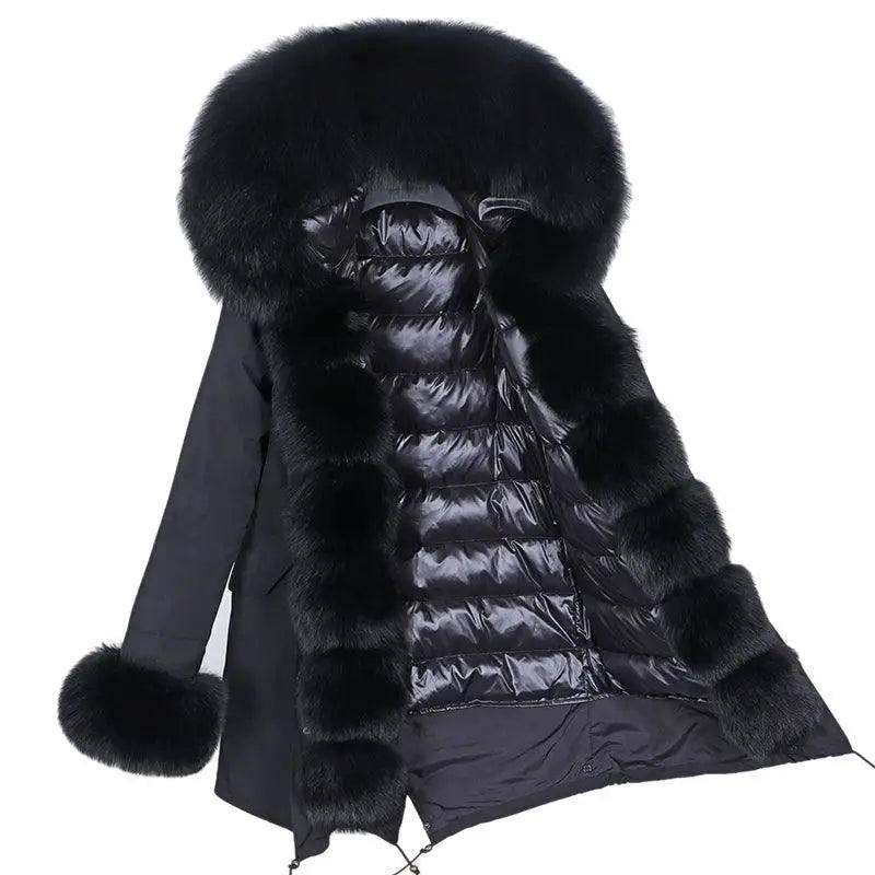 Coat Fur With Detachable Inner Liner Placket-11