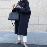 LOVEMI Coats Dark Blue / One size Lovemi -  Women's Solid Color Straight Long Coat