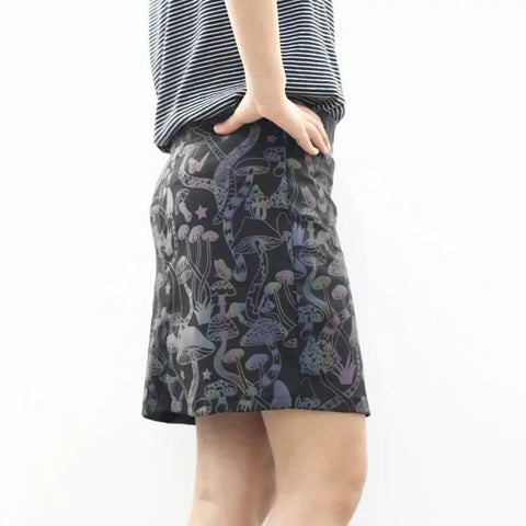 Colorful Mushroom Reflective Skirt High Waist Stretch Hip-6