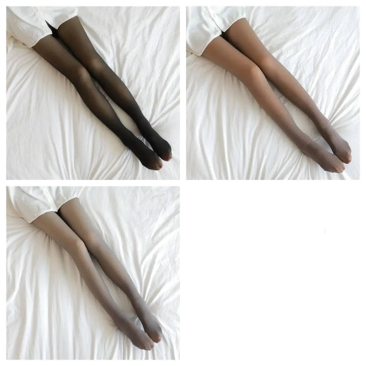 Cozy Warmth Translucent Fleece-Lined Tights-3pcs set with feet-26