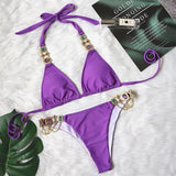 Crystal Diamond Glamour Gemstone Bikini-Purple-6