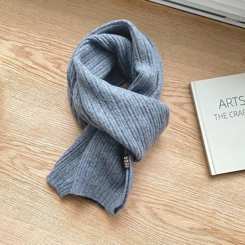 Decorative Cold Resistant Bib Solid Color Fashionable And-Gray-11