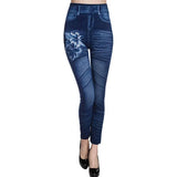 Denim Leggings Capris Hollow-Blue-3