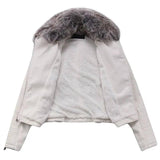 DETACHABLE FUR COLLAR WARM FAUX LEATHER JACKET-5