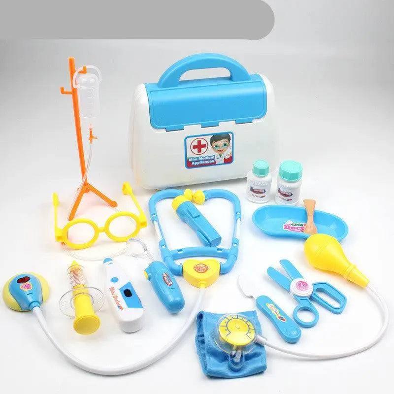 Doctor Toy Heartbeat Sound Light Stethoscope Nurse Set-Blue-3